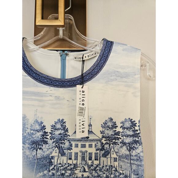 Alice + Olivia Women's Wynell Toile De Jouy Print Mini Dress NWT Size 6 - Picture 8 of 16